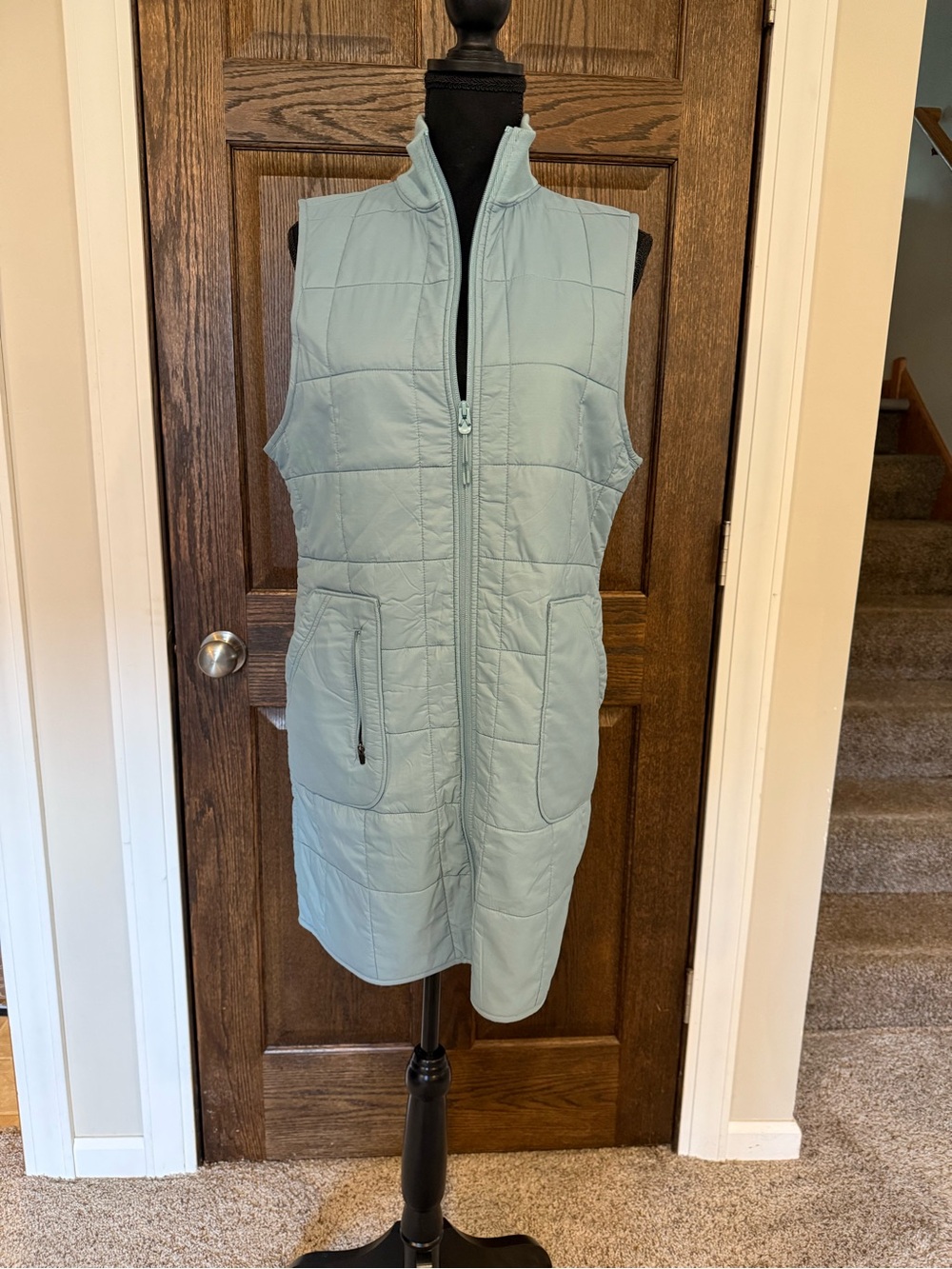 Title Nine Light Blue Quilted Vest - Women's Medium Longer Length - Picture 8 of 11